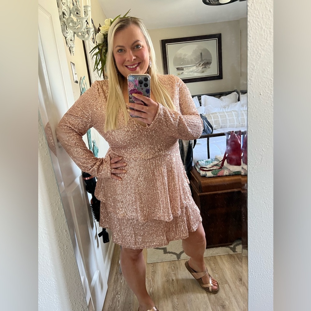 Rose Gold Dress with Sequins